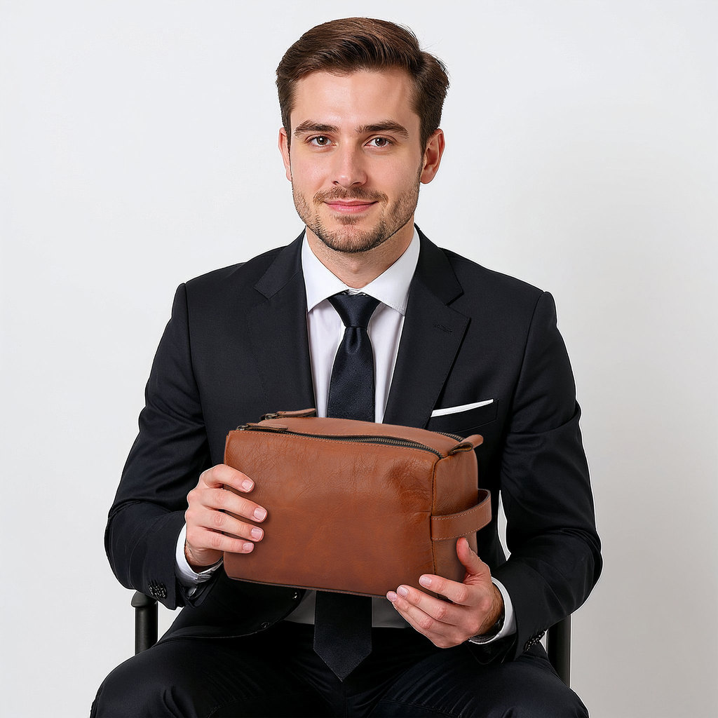 The Groomer - Leather Toiletry Bag