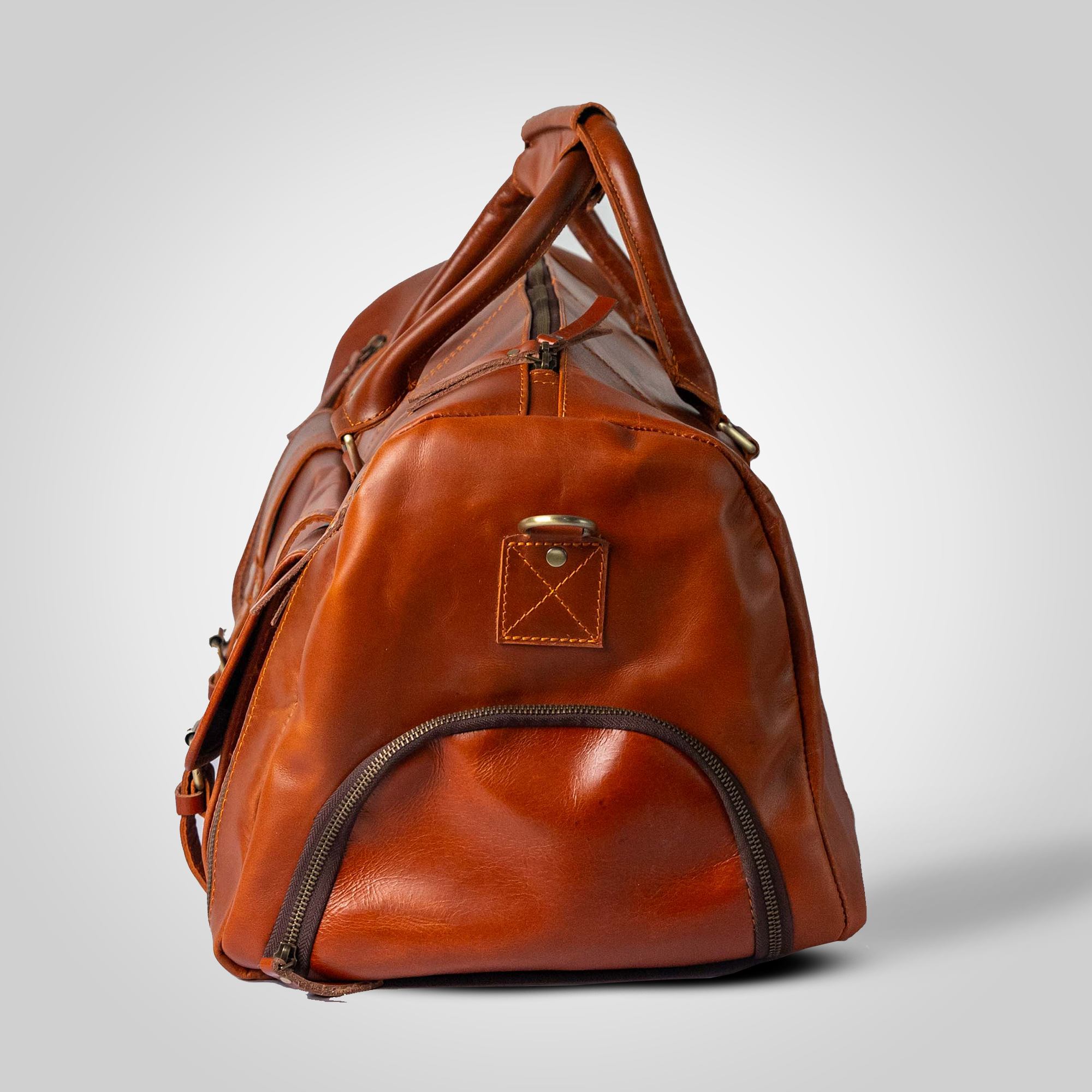 The Escape – Leather Duffle Bag with Shoe Compartment - Dellamano