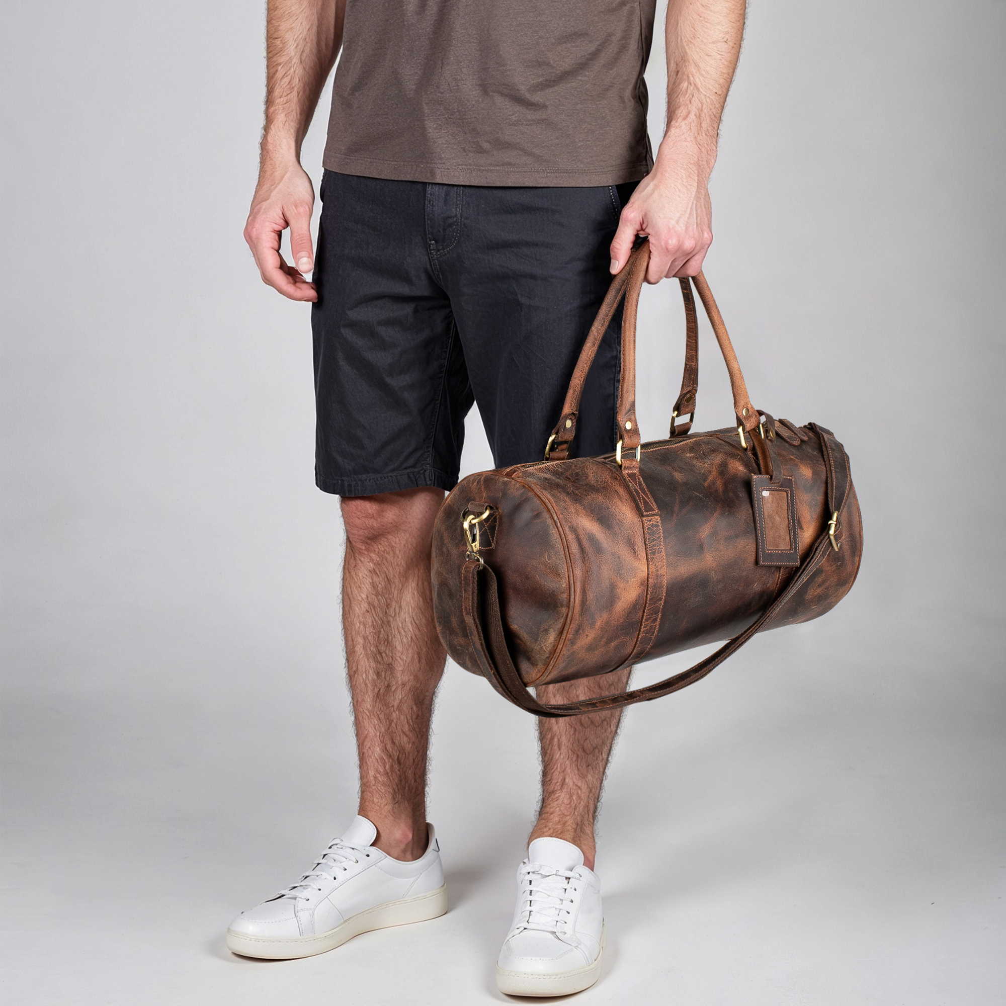 The Voyager - Leather Duffel Bag - Dellamano