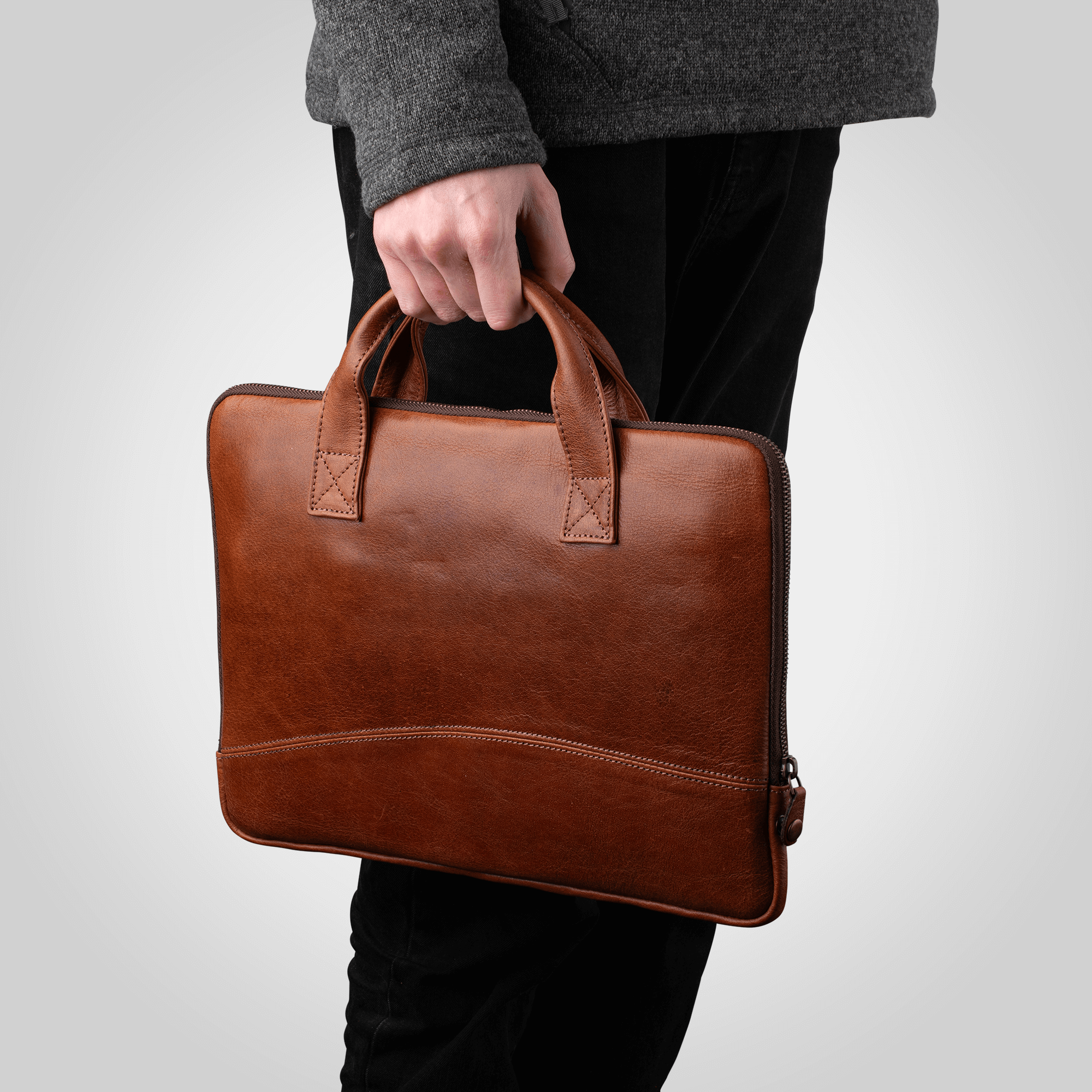 laptop bag The Brief Full-Grain Leather Elegance – Dellamano