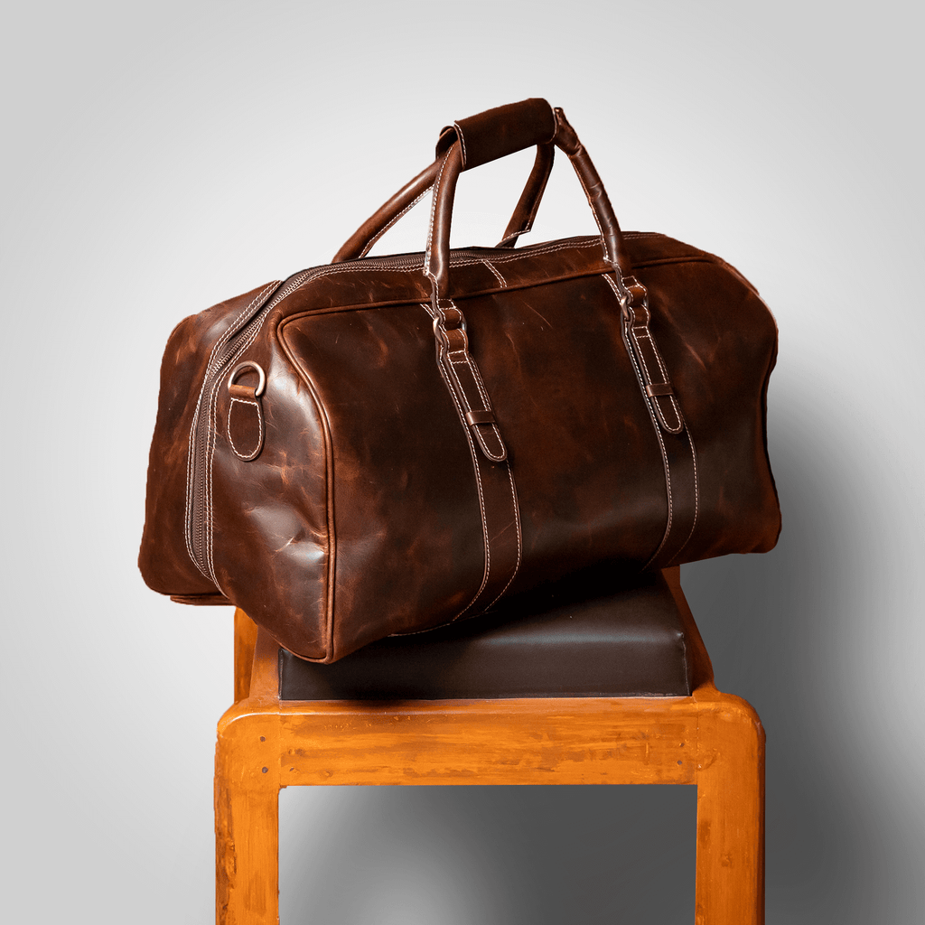 The Weekender – Leather Duffle Bag - Dellamano