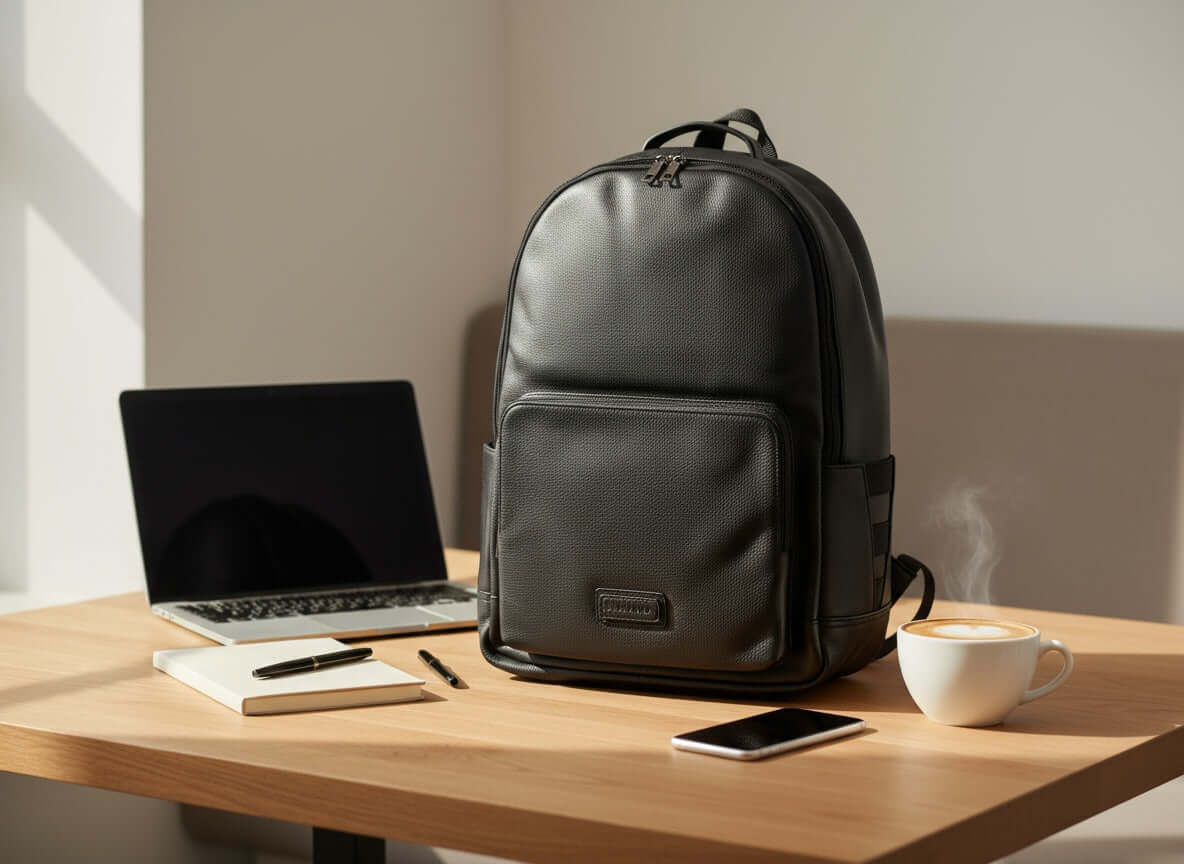 The Roma - Italian leather backpack in Black