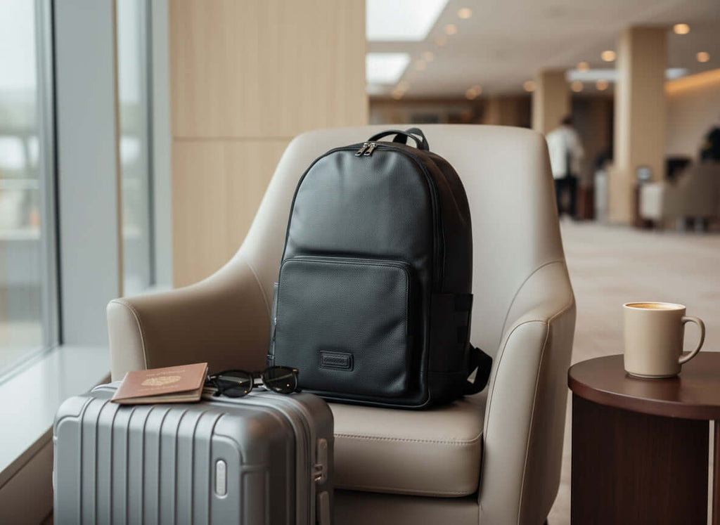 The Roma - Italian leather backpack in Black