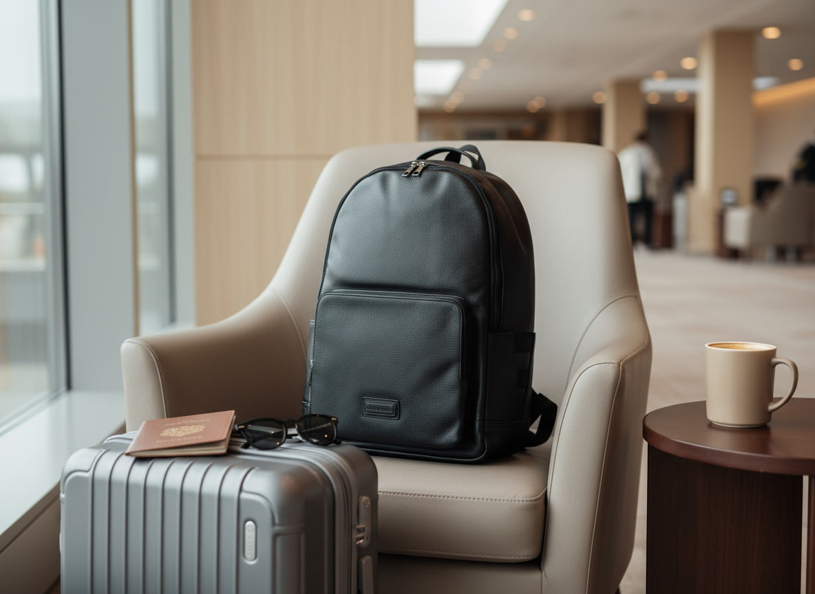 The Roma - Italian leather backpack in Black