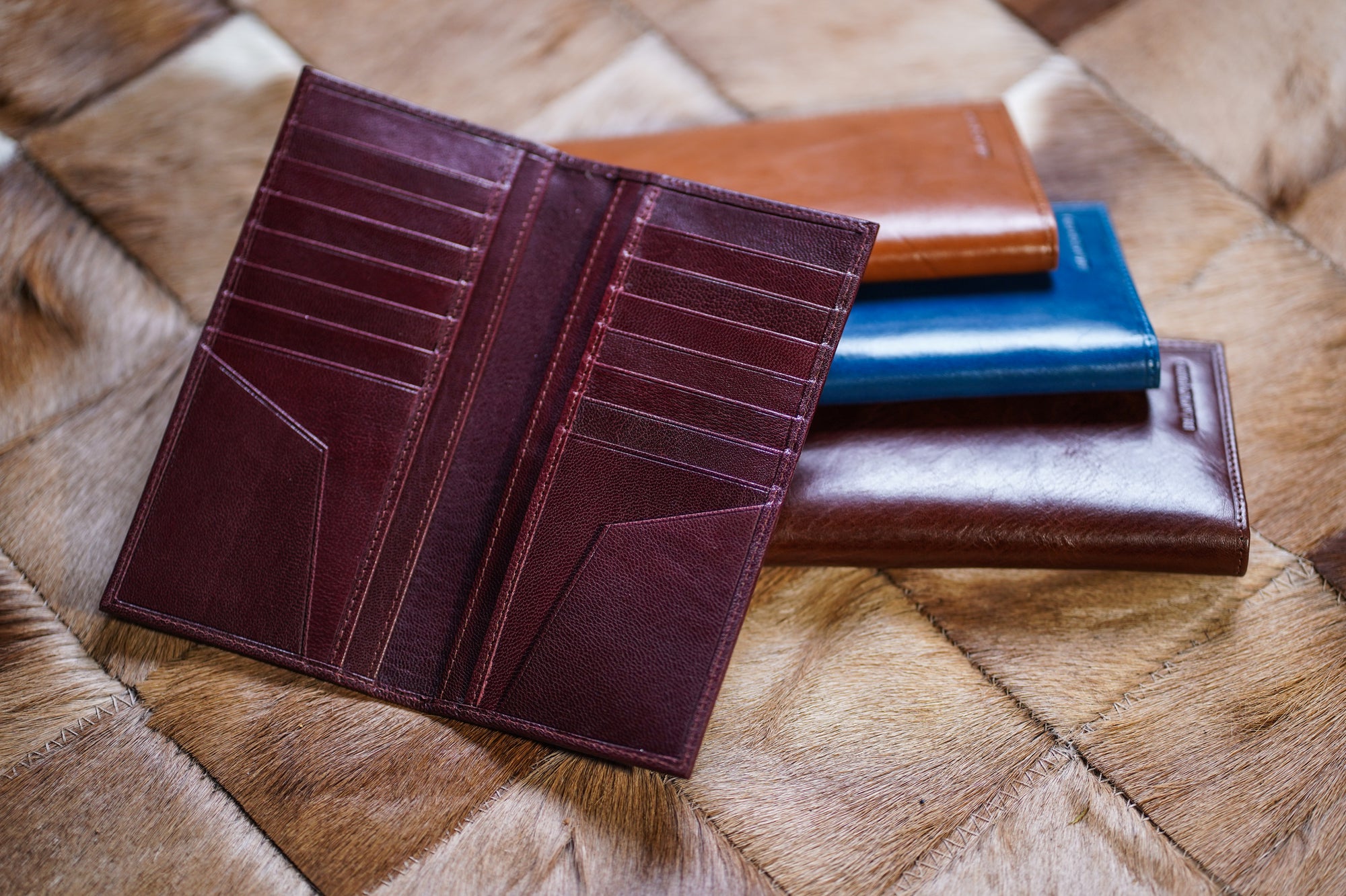 The Vertical Genuine Leather Card Holder — with 12 cards slots