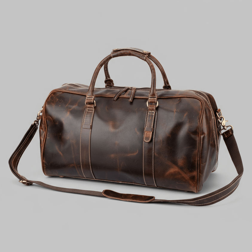 The Weekender – Leather Duffle Bag - Dellamano
