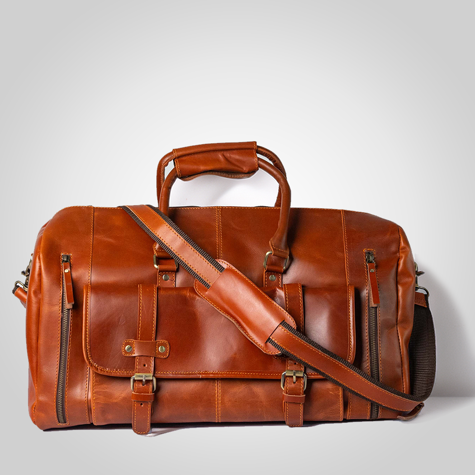 The Escape – Leather Duffle Bag with Shoe Compartment - Dellamano