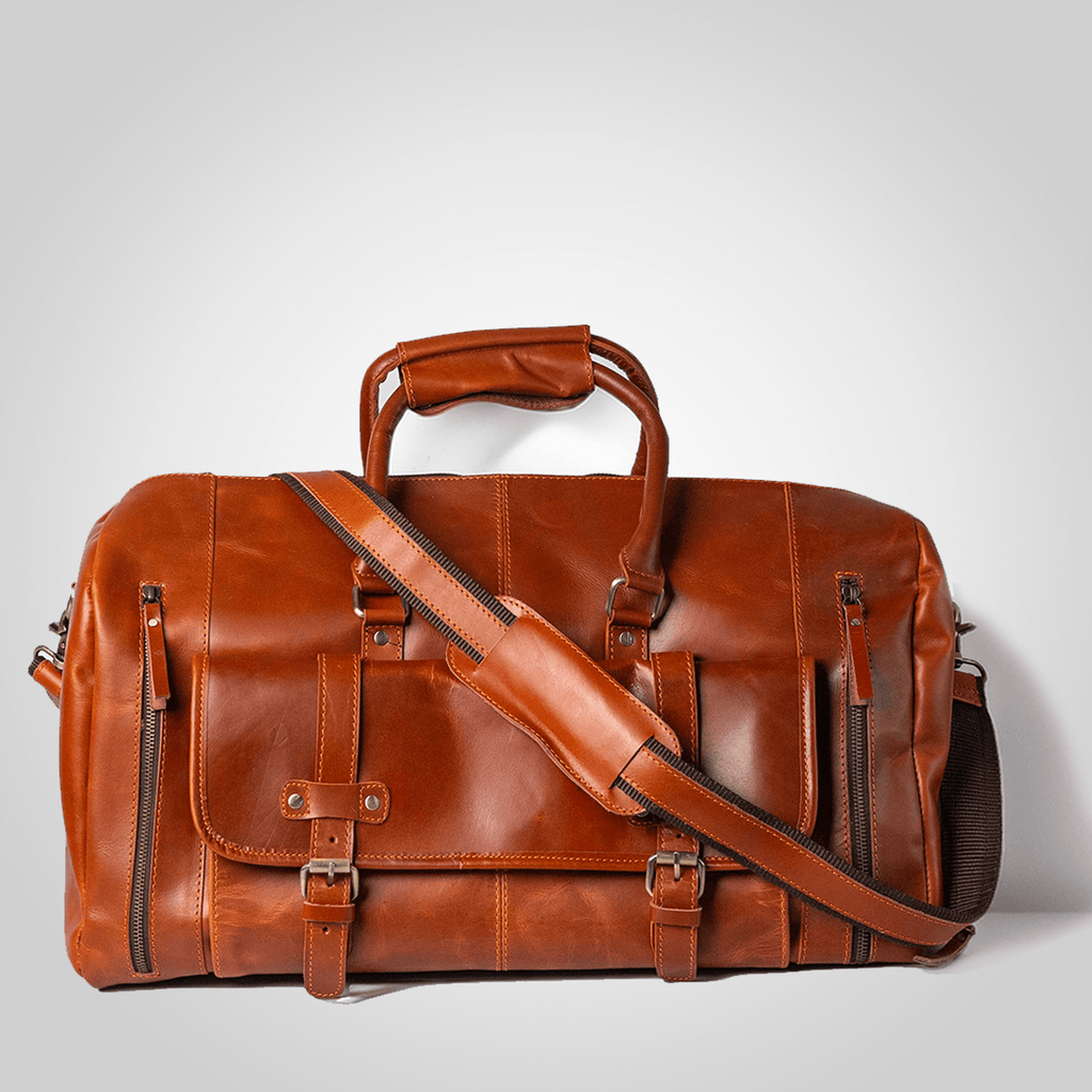 The Escape – Leather Duffle Bag with Shoe Compartment - Dellamano