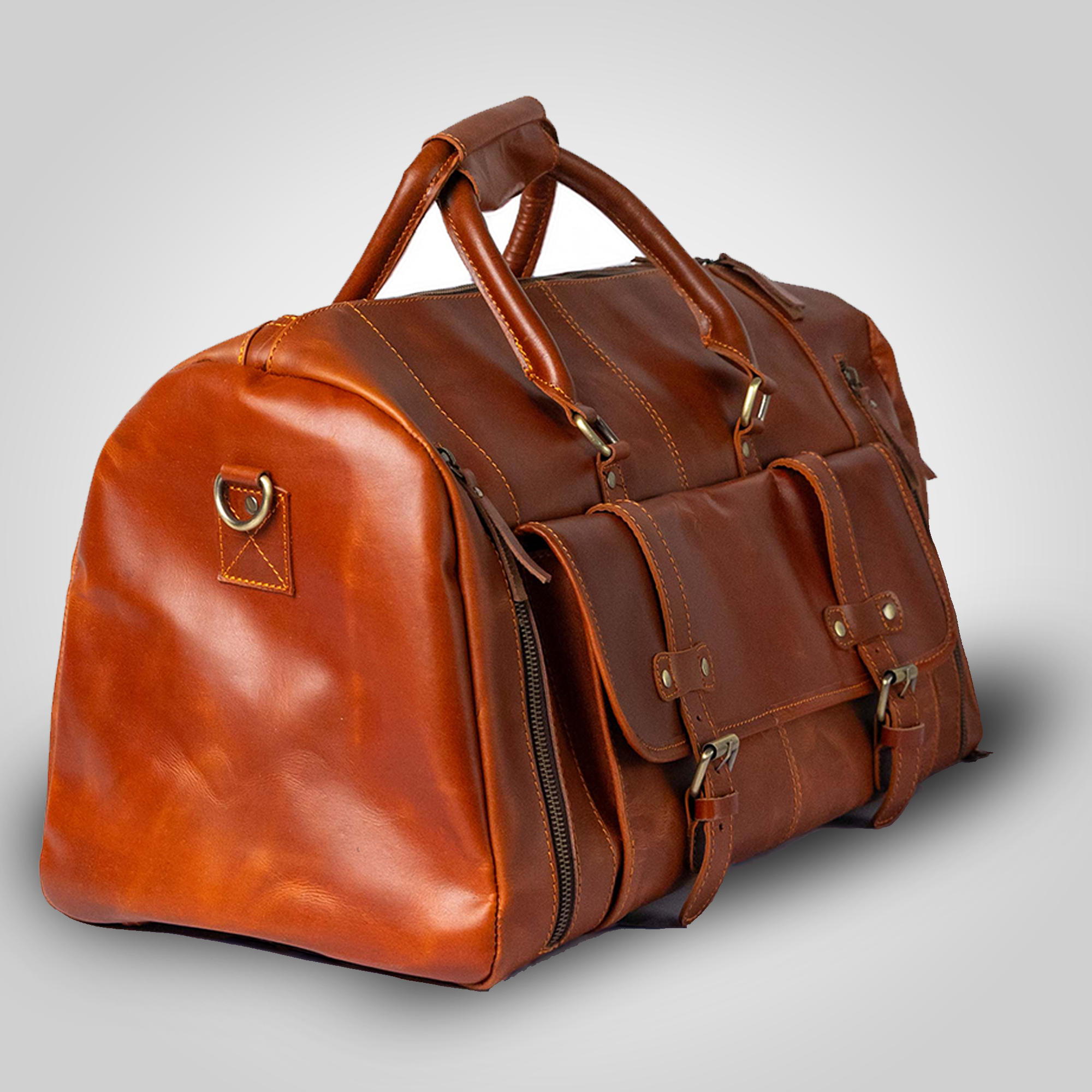 The Escape – Leather Duffle Bag with Shoe Compartment - Dellamano