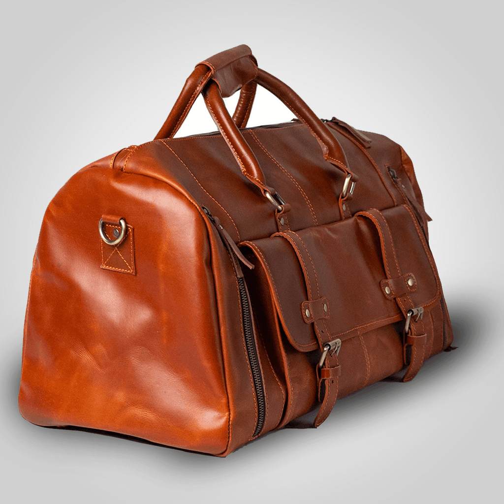 The Escape – Leather Duffle Bag with Shoe Compartment - Dellamano