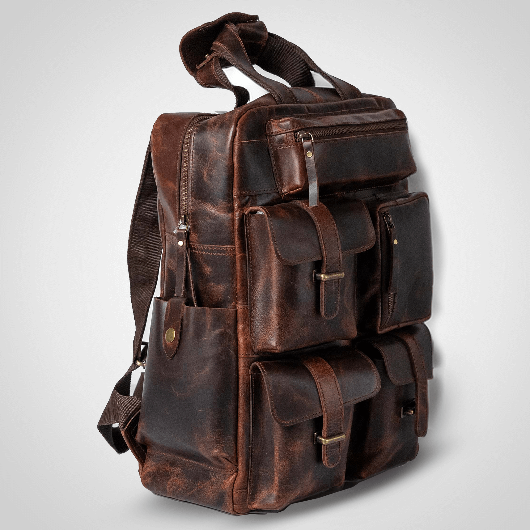best leather backpack australia The Pathfinder — Handcrafted genuine leather Backpack with 7 pockets